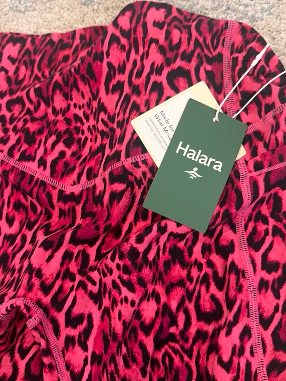 HALARA Hot Pink and Black Leopard Print Active leggings